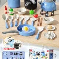 HKM-607251 Mini Luxury Pink Kitchen Playset - 32Pcs Kids Pretend Food Toys for Ages 5 and Up
