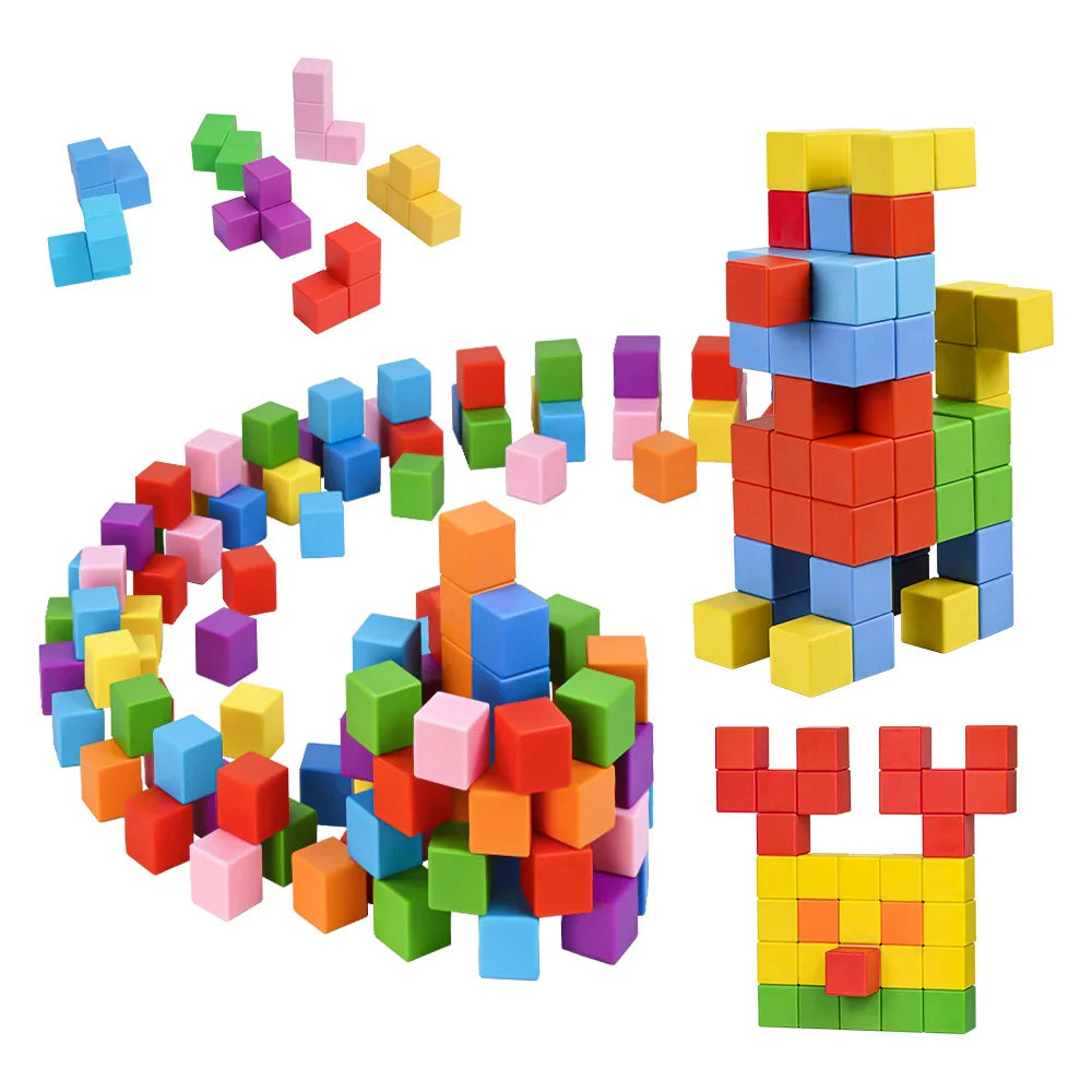 KTX-816979 Magnetic Building Cube Set for Toddlers - Educational STEM Puzzle Blocks in Various Sizes