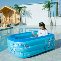 HKM-651731 Inflatable Rectangular Swimming Pool for Kids and Adults, Portable Outdoor Water Fun