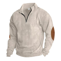 HKM-653395 Men's Corduroy Pullover Sweater Customized Warm Casual Jacket Stand-up Collar Fashion Solid Color Jacket
