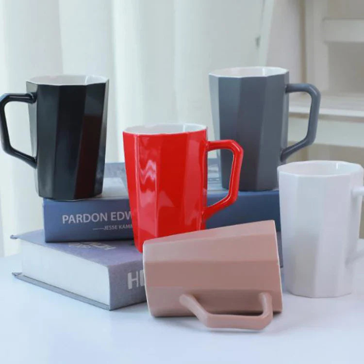 KTX-236499 Modern Simple Ceramic Coffee Mug for Home and Office Use - Nordic Design