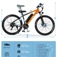 Qlife Racer 27.5 Inch 21 Speed Cycle Battery Electric Mountain Bike with Lithium Battery