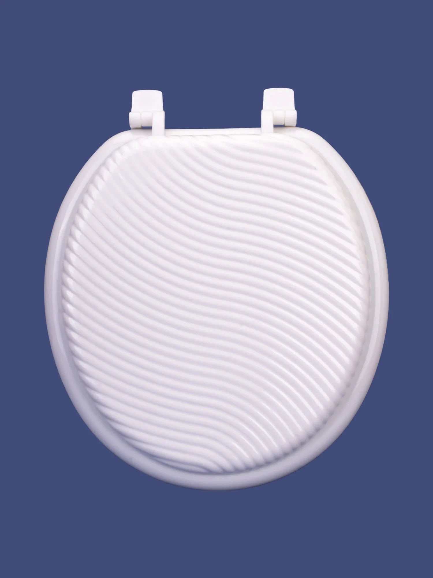 KTX-933139 White MDF Wooden Toilet Seat Cover with Soft Close Mechanism - Round Shape for Bathroom Use