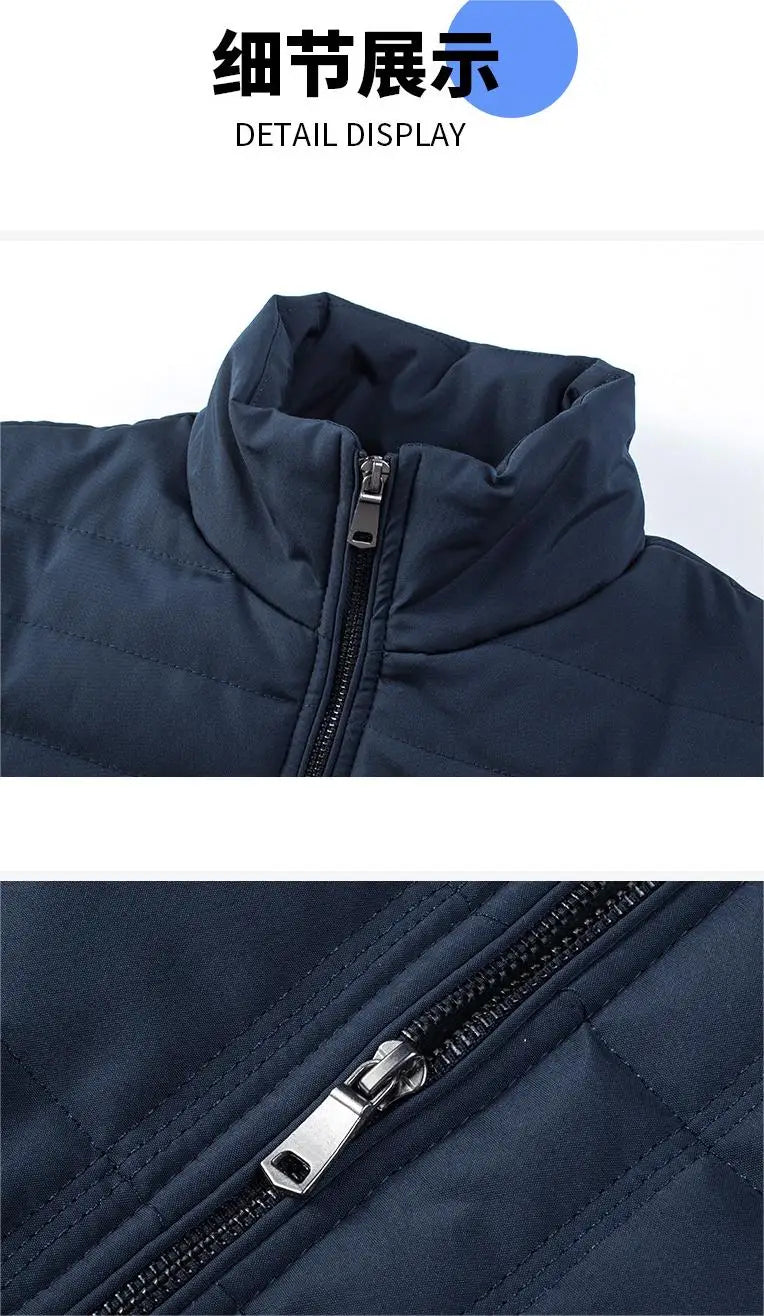KTX-341523 Men's Cotton Jacket New Cross-Border Plus Size With Thick Fleece and Warm Stand-Up Collar