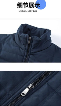 HKM-341523 Men's Cotton Jacket New Cross-Border Plus Size With Thick Fleece and Warm Stand-Up Collar