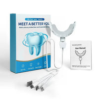 HKM-487187 LED Teeth Whitening Kit with Blue Light Device and Whitening Strips for Oral Care