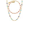 HKM-887379 Fashion New Seed Bead Necklace 18K Gold Bohemian Style Enamel Drop Oil Color Crystal Beaded Choker Necklace Bracelet Jewelry Set