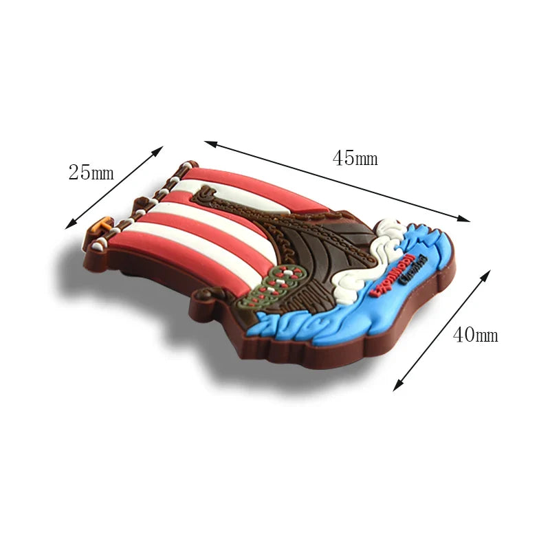 KTX-812819 Customizable Cute Cartoon Boat-Shaped PVC Silicone Fridge Magnets for Home Decor
