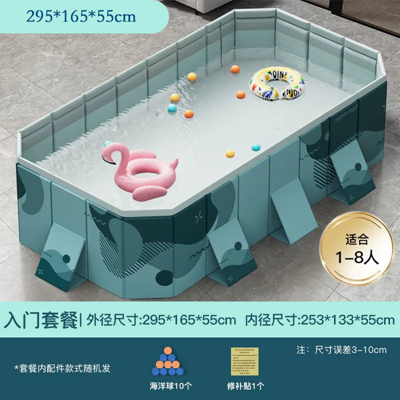 HKM-848339 Large Rectangular Above Ground Swimming Pool for Outdoor Use