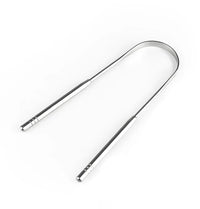 HKM-504147 Stainless Steel U-Shaped Tongue Cleaner Set with Laser Logo - Oral Care Hygiene Kit