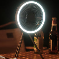 Outdoor Camping Fan Tripod Portable Tent Ceiling Fan Light