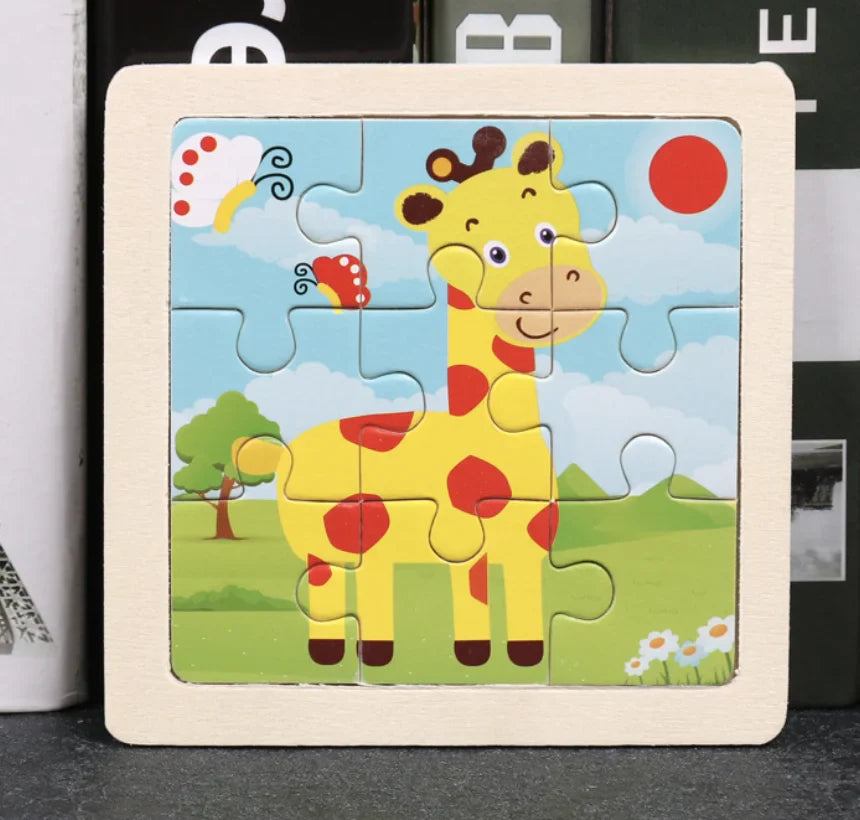 KTX-777619 Wooden Animal Puzzle Toy for Toddlers Age 1-3 - Educational and Interactive Learning Game