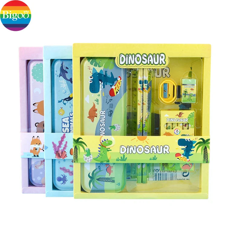 KTX-551379 12-piece Customised School Supplies Set with Pencil Case, Ruler, Eraser and Crayon for Kids
