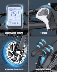 HKM-8705107 Adult Electric Bicycle Featuring 750W Motor, 20 MPH Top Speed, 48V System and 48V 23.0Ah Battery for Daily Commuting