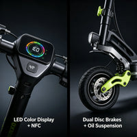 11-inch 1200W Foldable Electric Mobility Scooter with Dual Suspension Disc Brakes Lithium Battery 40-50km Range