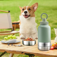 HKM-879443 Insulated 32oz Stainless Steel Pet Feeder and Travel Water Bottle for Dogs
