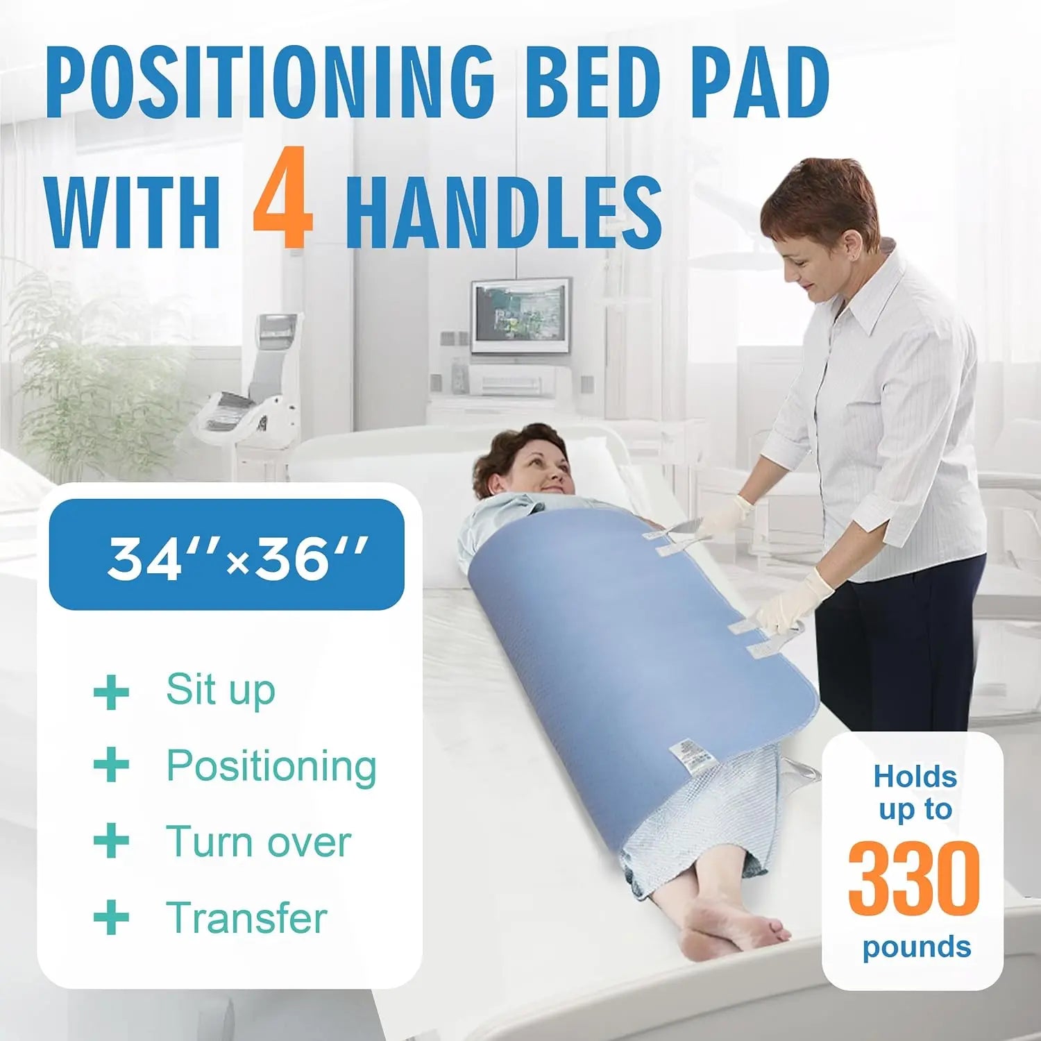 HKM-914515 4-Handle Incontinence Bed Pads - Washable Waterproof Pet Training Pads