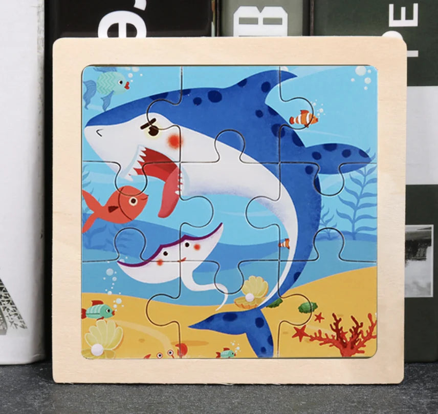 KTX-777619 Wooden Animal Puzzle Toy for Toddlers Age 1-3 - Educational and Interactive Learning Game