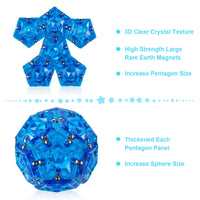 HKM-739475 12 Piece Magnetic Fidget Sphere Set - Engaging Pentagonal Magnets for Creative Play and Stress Relief