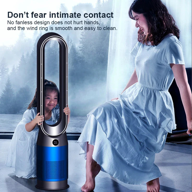 KTX-115091 Smart 50-Inch Bladeless Fan with Cooling and Heating Functions, Remote Control and Air Purifier