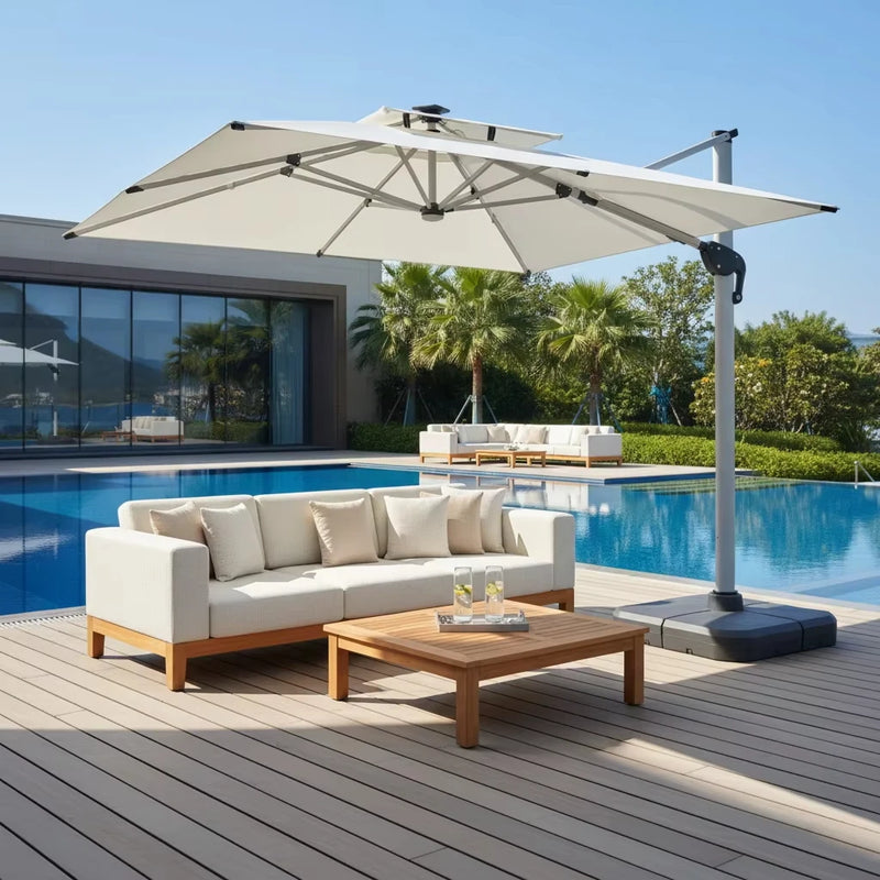 3x3m New Design Outdoor Sun LED Light Aluminum Frame Roman Umbrella for Patio & Garden Shading Outdoor Furniture by WEISEN