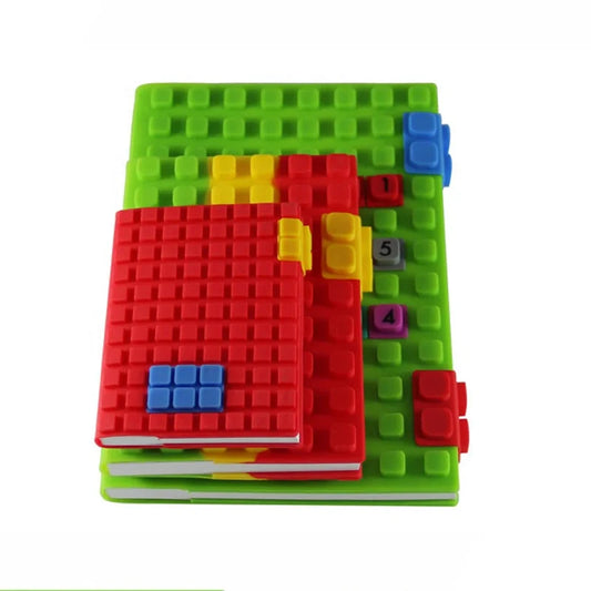 KTX-751443 Custom A6 Silicone Diary Notebook with Colourful Block Design and 100 Sheets