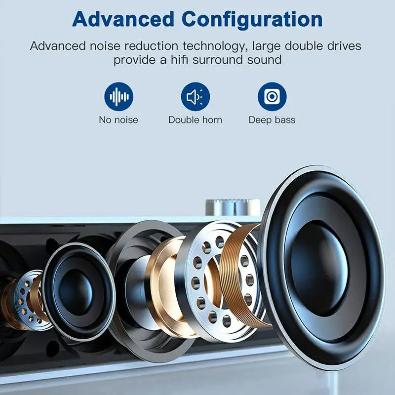 KTX-910547 10W Wireless Bluetooth 5.2 Sound Bar Speaker for Projectors, TVs, PCs, and Smartphones