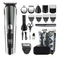 HKM-176467 11-in-1 Men's Grooming Kit, IPX6 Waterproof Rechargeable Hair Trimmer for Nose and Beard