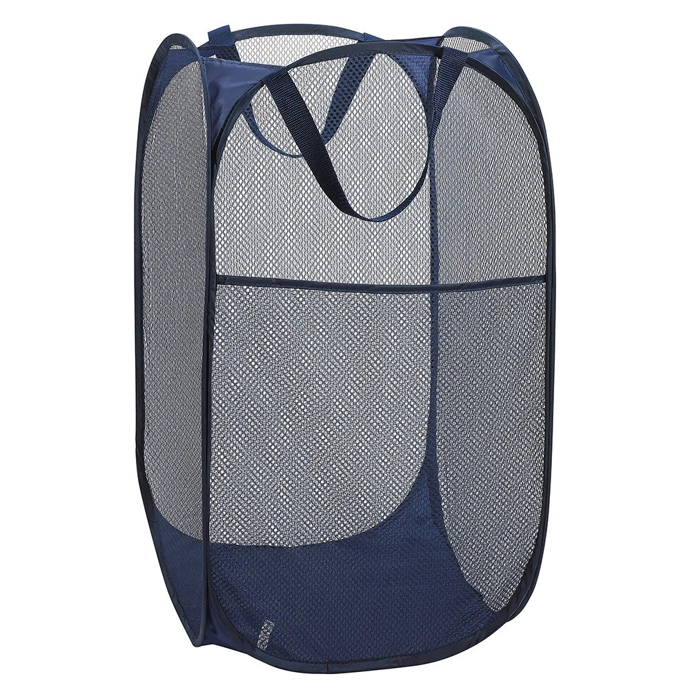 KTX-434579 Portable Pop-up Polyester Mesh Laundry Hamper for Kids - Multi-Colour Options