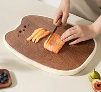 Food-Safe Wenge Wood Cutting Board, Cartoon Design, Thickened & Mold-Resistant