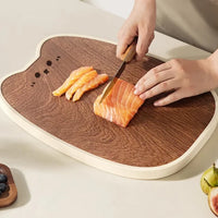 Food-Safe Wenge Wood Cutting Board, Cartoon Design, Thickened & Mold-Resistant