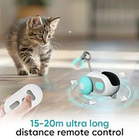 HKM-259155 Interactive Cat Puzzle Toy for Indoor Play with Adjustable Speed Settings - Blue