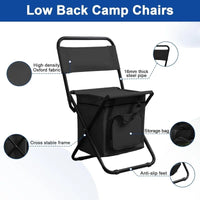 Outdoors Hiking Camping Travel Foldable Fishing Chair Compact Portable Backrest Stool