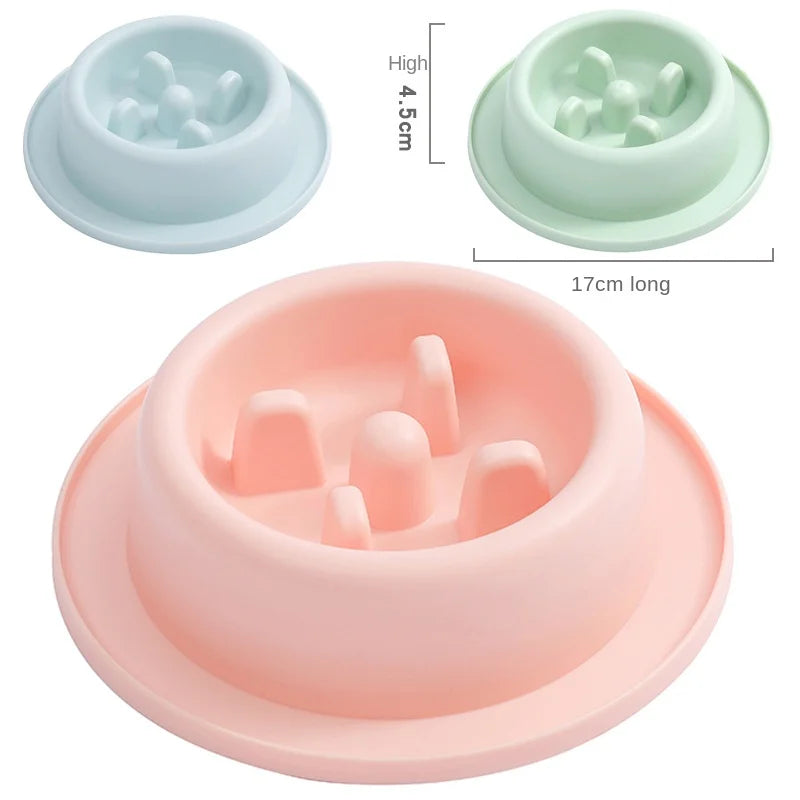 HKM-488531 Rounded Anti-Choking Slow Food Bowl for Cats and Dogs - Plastic Feeding Bowl with Box Packing