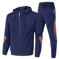 HKM-013843 Men's Coats Customized LOGO Fashion Man Coat Simple Team Sports Suit Hooded Men's Sports Suit Two-piece Set