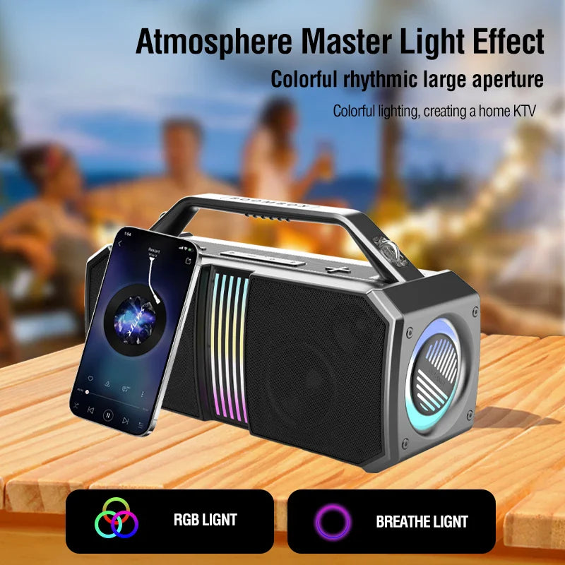 KTX-743251 100W Wireless Portable Bluetooth Speaker with Subwoofer and IPX6 Waterproof Design