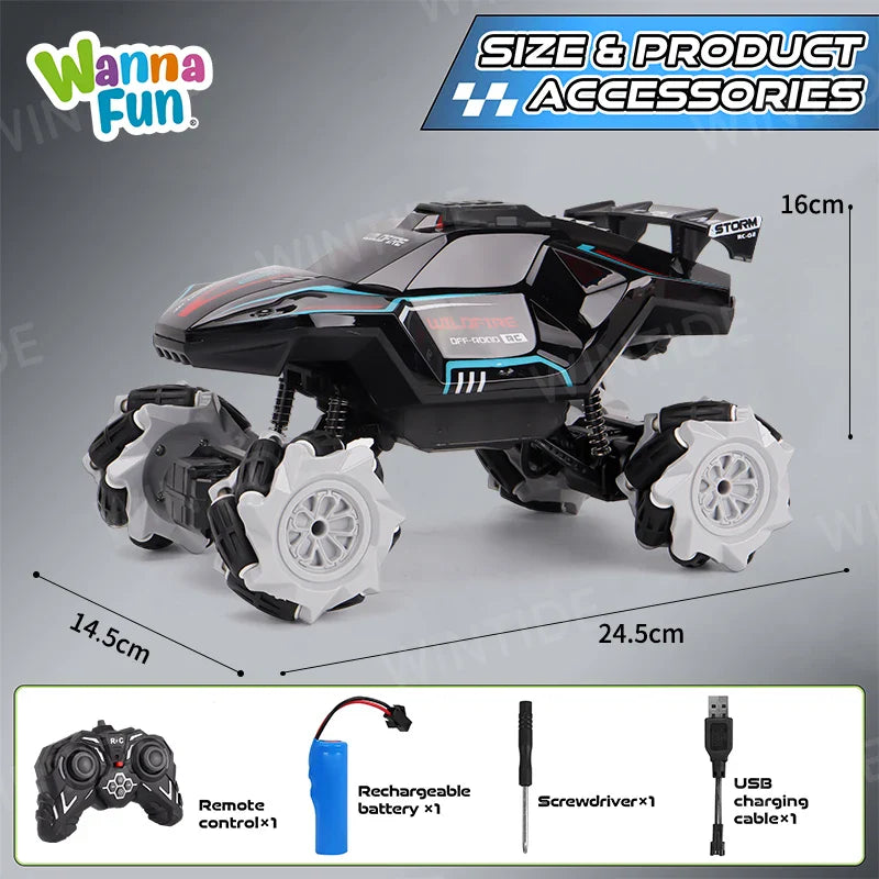 HKM-837779 Battery Operated 2.4GHz Off-Road RC Stunt Car for Kids with Lights and Music