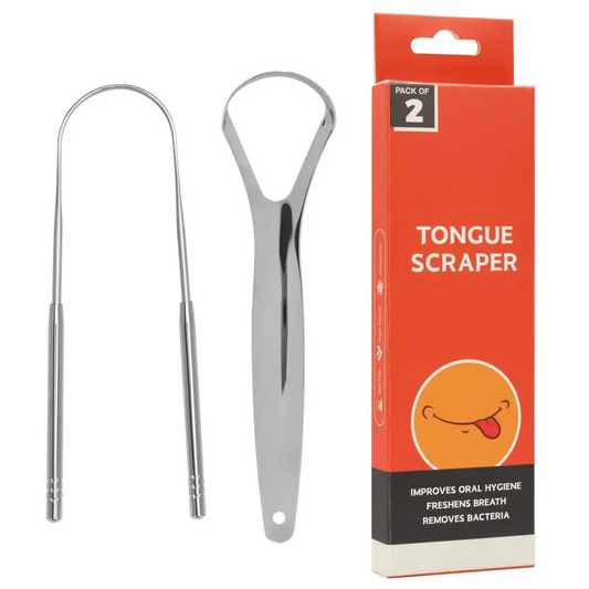 HKM-504147 Stainless Steel U-Shaped Tongue Cleaner Set with Laser Logo - Oral Care Hygiene Kit