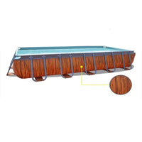 HKM-946643 Large Rectangular Above Ground Family Swimming Pool with Metal Frame