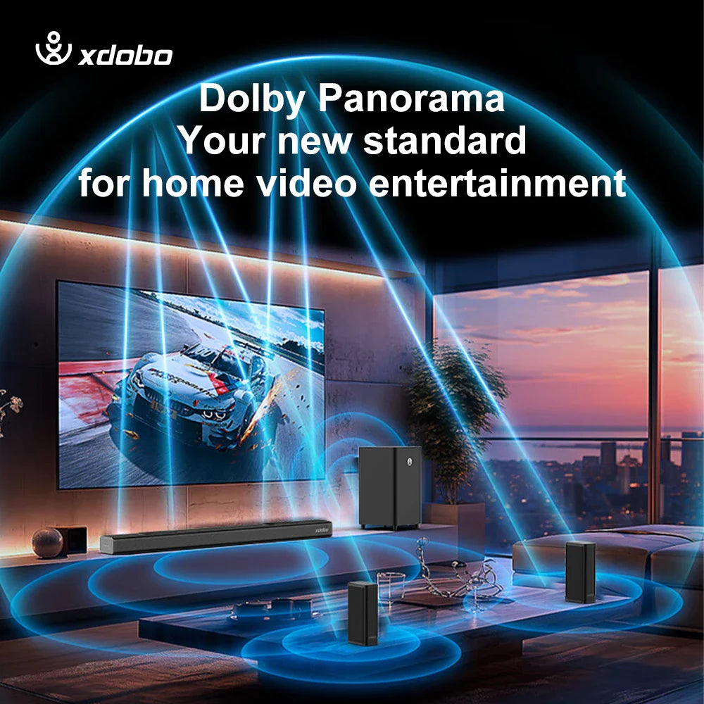 KTX-024659 500W Wireless Bluetooth Soundbar with Subwoofer and Multiple Connections for Home Audio System