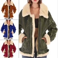HKM-373139 Women's Winter One-Piece Coat With Thick Fur Faux Fur Blazer Style Clothing Vest Windbreaker Jacket Coat blazer