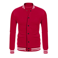 HKM-227411 Men's Customized Baseball Jacket Varsity Messenger With Buttoned Lapel Jacket Bombardment Lightweight Men's Jacket