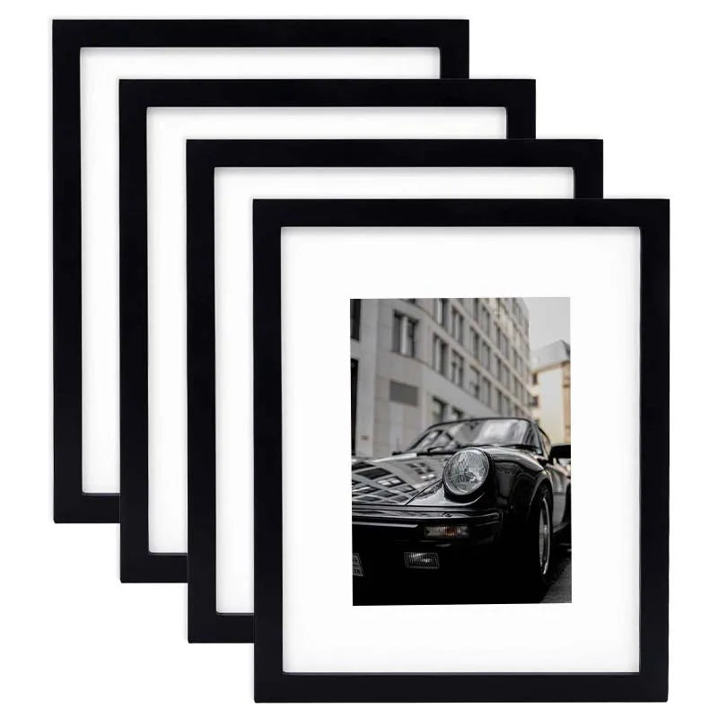 KTX-128595 Black Wooden A4 & A3 Picture Frames Set for 6x8 Pictures – Set of 3 & 4 & 6
