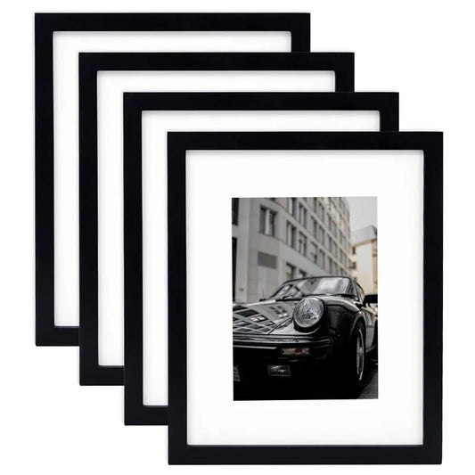KTX-128595 Black Wooden A4 & A3 Picture Frames Set for 6x8 Pictures – Set of 3 & 4 & 6