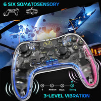 HKM-429651 RGB Wireless Pro Controller for Nintendo Switch, Switch Lite, OLED, Android, iOS, Windows PC