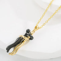 HKM-838803 Lovers Embrace Necklace Pendant 18K Gold Plated Stainless Steel Necklace for Valentine's Day Gift Jewelry