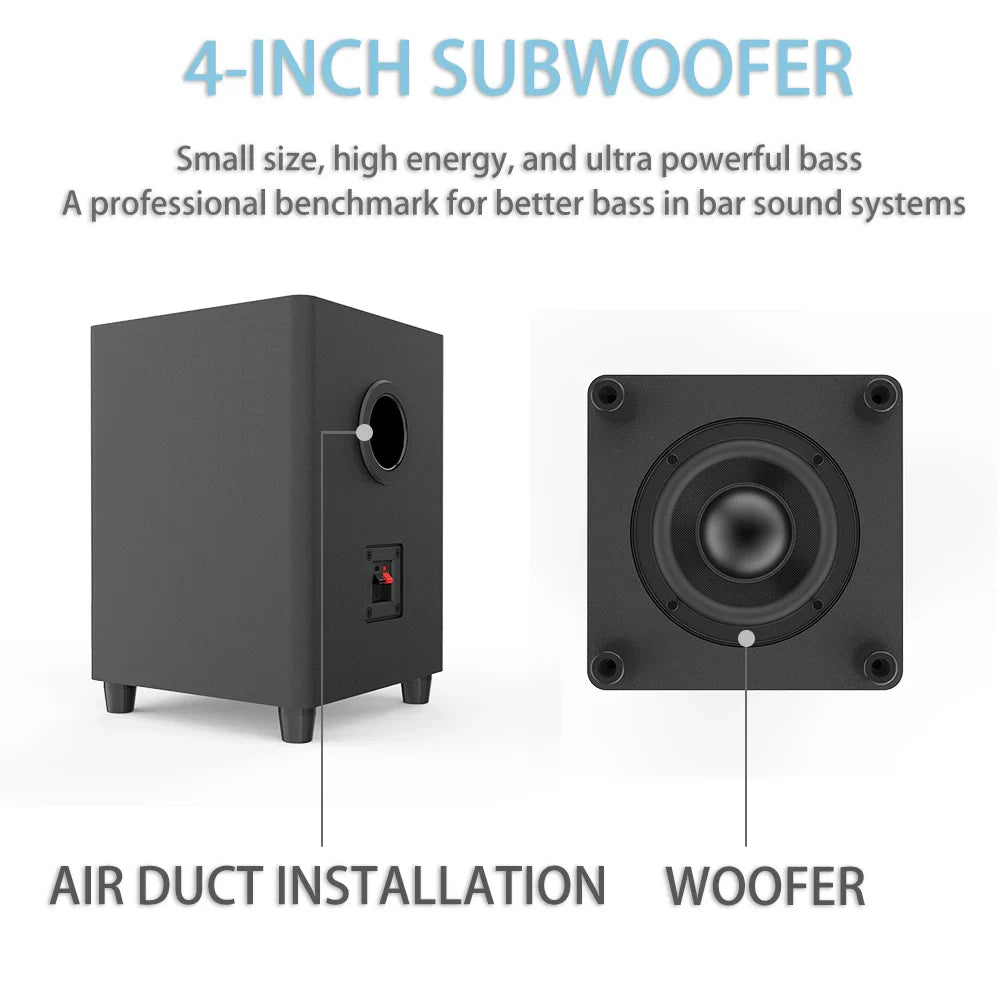 KTX-122963 70W Wireless Sound Bar with Subwoofer - Home Theater Surround Sound System, Multi-Function Audio, and Custom Sound Modes