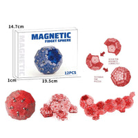 HKM-739475 12 Piece Magnetic Fidget Sphere Set - Engaging Pentagonal Magnets for Creative Play and Stress Relief