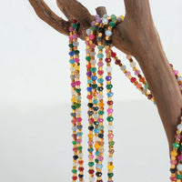 HKM-625235 Gold Plated Coffee Bean Chain Natural Stone Green Red Agate Beads Chokers Necklace Jewelry for Women
