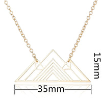 HKM-740499 Stainless Steel Custom Personalized Trendy Art Triangle Necklace Mountain Charm Geometric Necklaces
